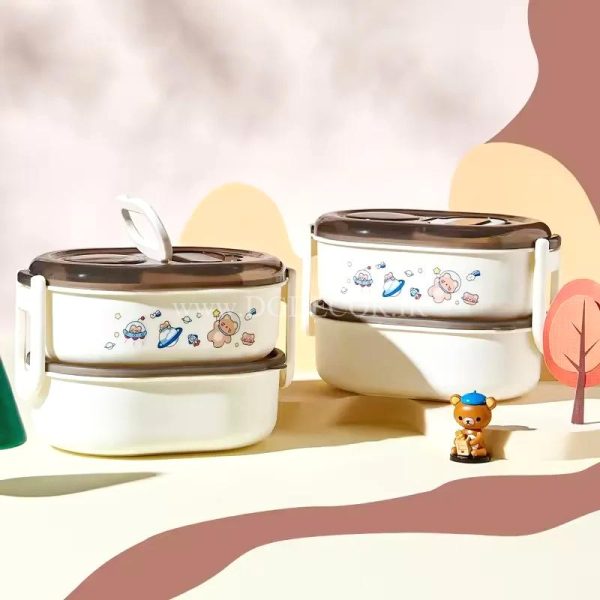 ظرف غذای دو طبقه وارداتی دربسته روی میز