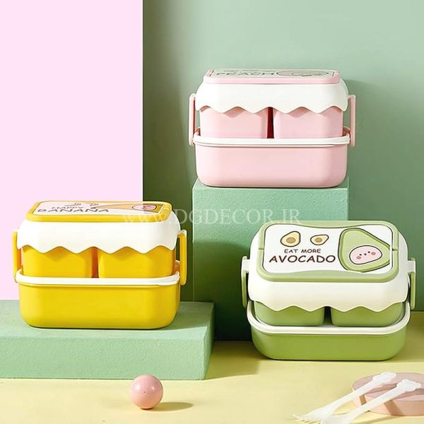 ظرف غذای سه طبقه طرح انبه با باکس‌های جداگانه
