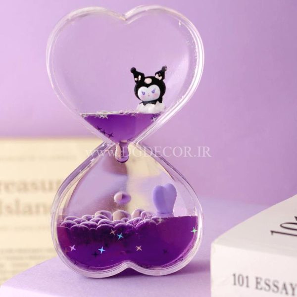 ساعت ژله‌ای کرومی بنفش روی دیوار خاکستری
