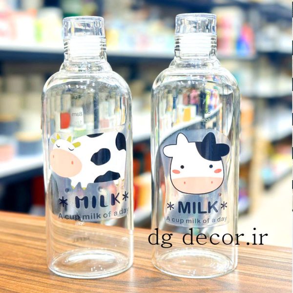 بطری پیرکس وارداتی طرح گاو درب دار