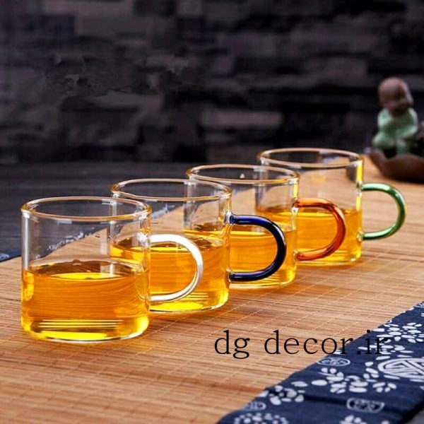 فنجان قهوه خوری پیرکس شش عددی دسته رنگی وارداتی3