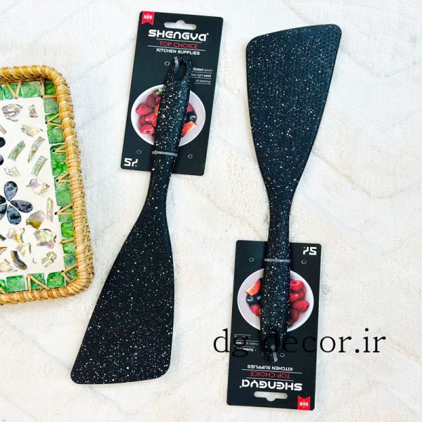 کفگیر سر کج نسوز مشکی وارداتی بزرگ